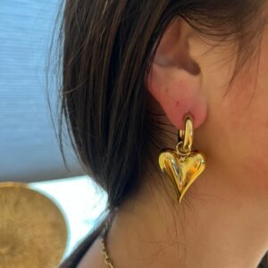 Grote hartjes oorbellen goud